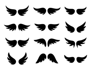 Wings logo set. Vector illustration