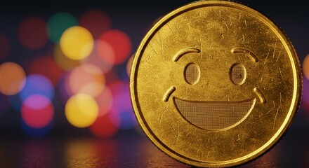 coin with emoji symbol