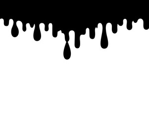 Paint drips. Current black paint. Current drops. Vector illustration
