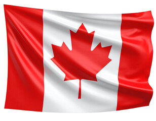 Proudly waving, the bright red and white Canadian flag embodies the spirit of a nation.
