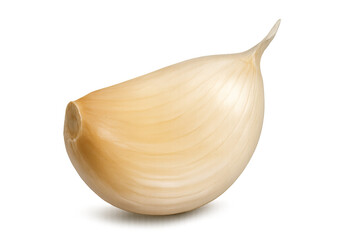 Single garlic clove isolated on transparent background