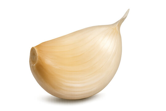 Single garlic clove isolated on transparent background