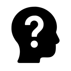 Question mark on the head. Vector illustration
