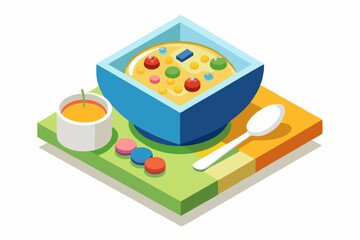 Ideal for use in breakfast-themed designs, food packaging, children's content, or educational materials