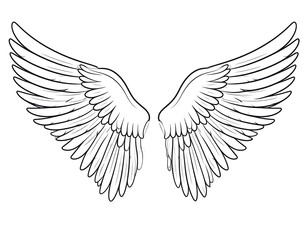 Beautifully rendered feathered wings symbolize soaring aspirations and celestial protection.