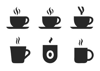 Coffee cup icons set. Vector illustration