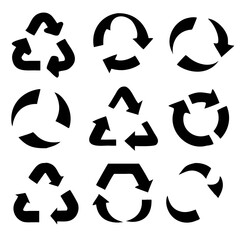 Recycling icon collection. Vector illustration