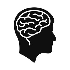Head with the brain silhouette