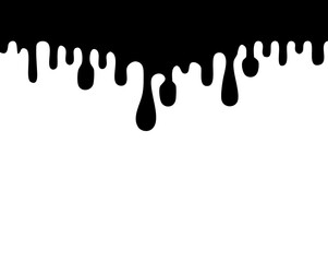 Paint drips. Current black paint. Current drops. Vector illustration