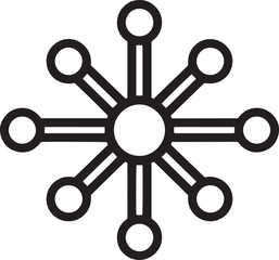 Fototapeta premium Minimal Network Hub Diagram Abstract Technology Connection Icon Vector, Network Hub Icon, Minimal, Connection Symbol, Abstract Data Diagram, Simple Tech Network