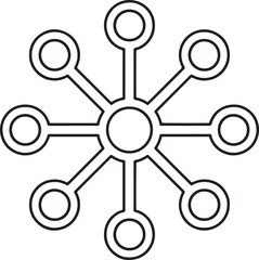 Obraz premium Minimal Network Hub Diagram Abstract Technology Connection Icon Vector, Network Hub Icon, Minimal, Connection Symbol, Abstract Data Diagram, Simple Tech Network