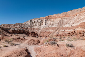 Toadstool Hoodoos Trail, Kane County, Utah geology. Entrada Sandstone with Carmel Formation, upper unit (Middle Jurassic). slope-forming and earthy-weathering. Sedimentary rocks.