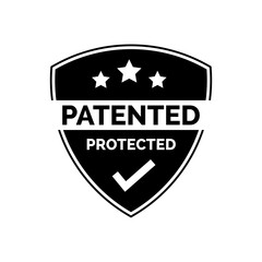 Patented rubber stamp badge logo