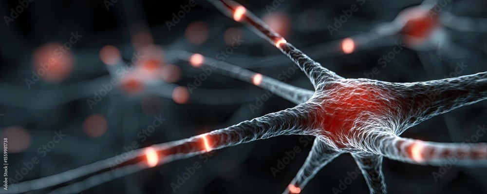 Aufkleber Cortex processor supports neuron activation process concept. Close-up view of neurons showcasing intricate neural networks.