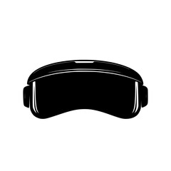 Silhouette pictogram of virtual reality headset designed for modern technology enthusiasts and gamers