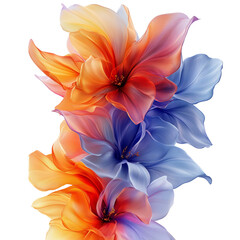 Obraz premium Fantasy flower petals digital art on transparent background
