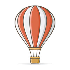 Fototapeta premium Hot air balloon blue stripe vector illustration. Graphic isolated colorful aircraft. Balloon festival. 