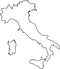 Italy Country Map Illustration with Regional Boundaries - Vector Art