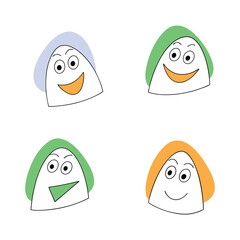 Expressive Cartoon Triangles Character Illustration