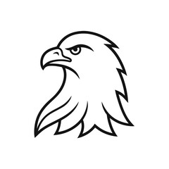 Elegant eagle bird line art illustration isolated on white background