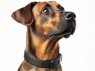 Close-up of a dog with a collar