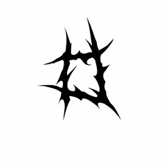 Abstract tribal letter d or o, vector art tattoo elements