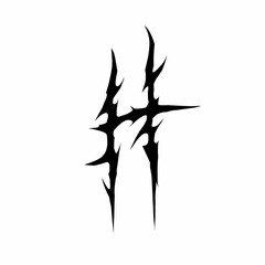 Abstract tribal letter h vector art tattoo elements