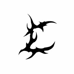 Abstract tribal letter c vector art tattoo elements