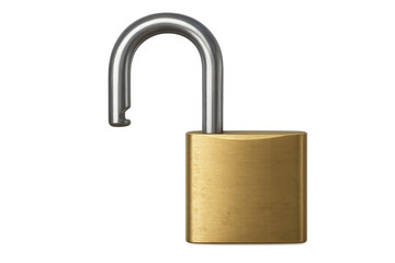 Fototapeta premium Open padlock on transparent background symbolizing security