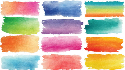 set of texture transparent background, Colors watercolor paint stains vector backgrounds