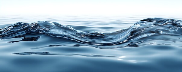 A close up shot of a gentle wave on a body of water with a light and airy background in soft focus