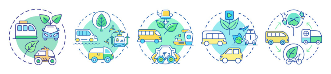 Sustainable Transportation Options Promoting Green and Eco Friendly Commuting Practices Illustrated