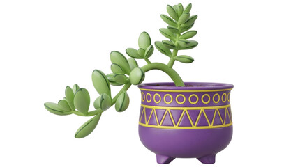 Isolated Succulent Plant in Pot