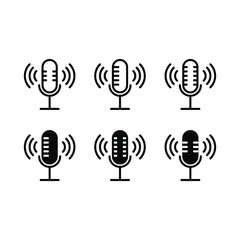 podcast icon speak logo design concept silhouette and outline style
