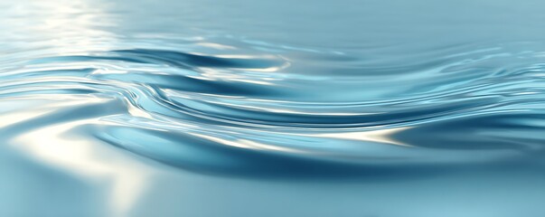 Close up of light blue water with gentle ripples and reflections creating a calming effect view