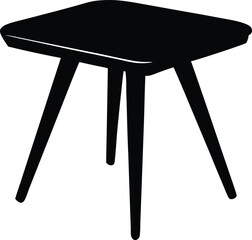 end table silhouette vector illustration