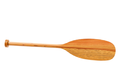 Wooden canoe paddle isolated on transparent background