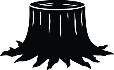  tree stump silhouette vector