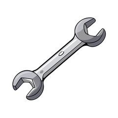 Shiny Combination Spanner Wrench Vector Tool for Mechanical Repair and Maintenance