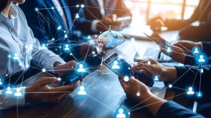 Business people using gadgets with global network connection Technology concept - Powered by Adobe