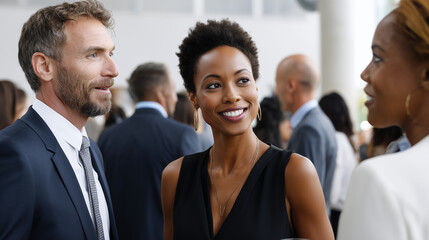 Fototapeta premium Business People Connecting at Corporate Gathering
