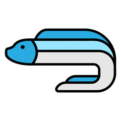 Stylized Blue Eel Vector Illustration