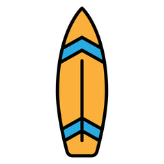 Surfboard Icon with Retro Design