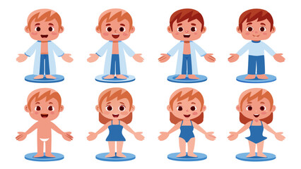 Diverse Community Cartoon Illustration – People Standing Together