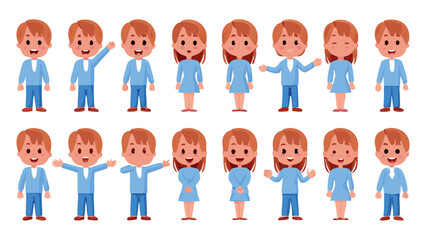  Inclusive Cartoon Crowd in Flat Vector Style with Happy Faces