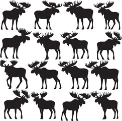 Moose Vector In Black and White