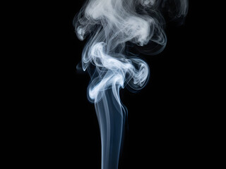 Isolated White Smoke Trail on Black Background