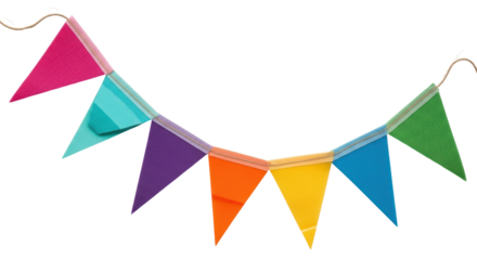 Isolated Colorful Bunting Flags Garland