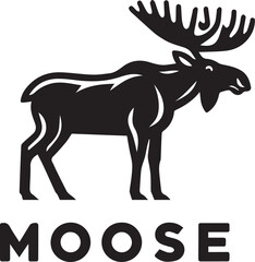 Moose Vector In Black and White