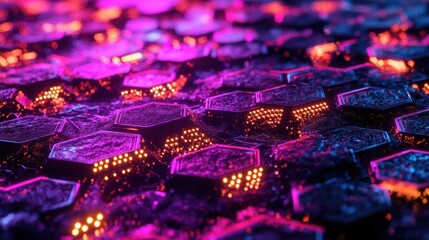 Abstract hexagonal pattern, vibrant colors